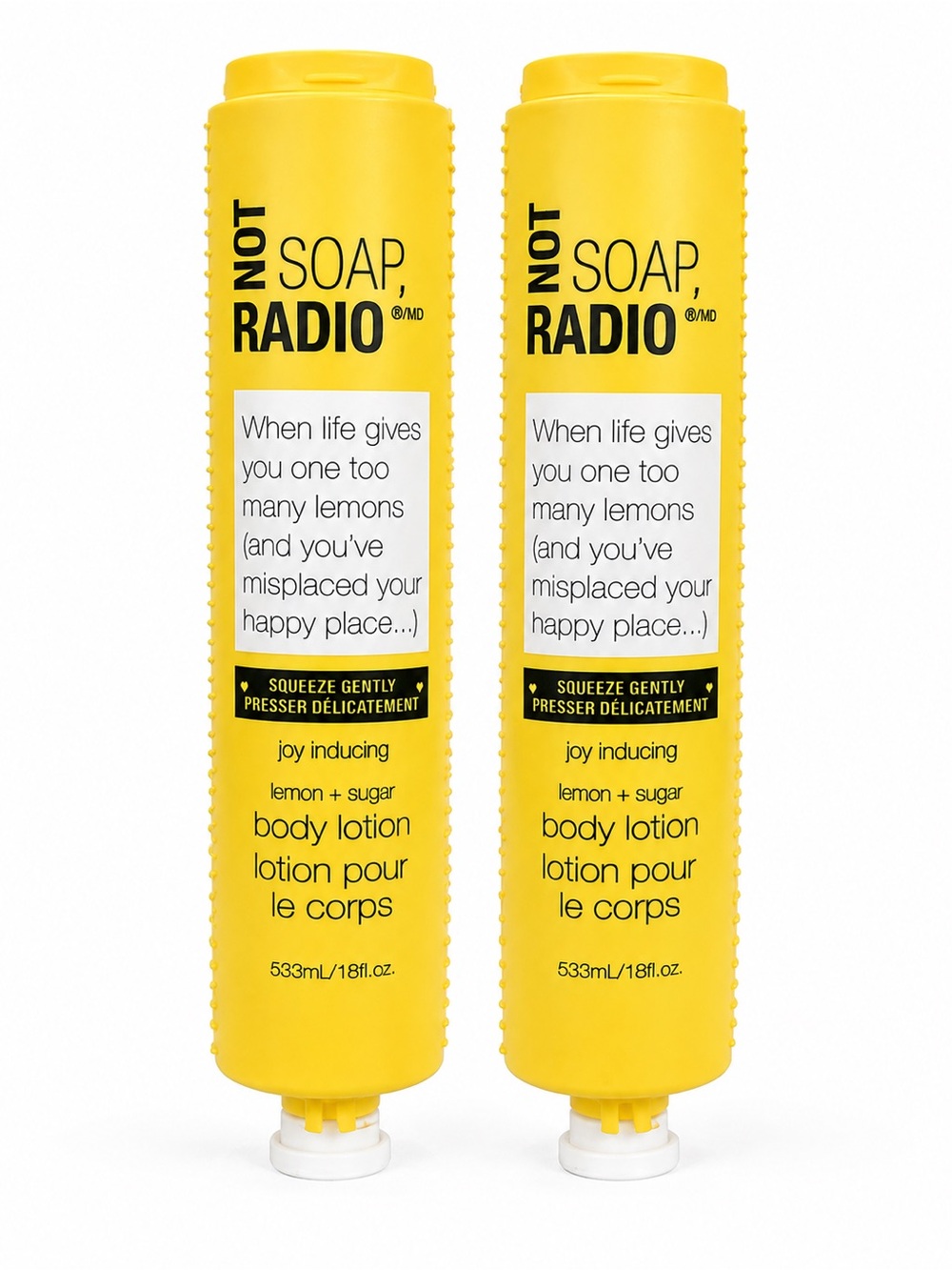 Lot of 2 Not Soap, Radio “Joy Inducing” Lemon + Sugar Body Lotions